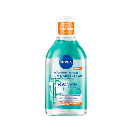 Мицеллярная вода Nivea Derma Skin Clear для лица  100 мл
