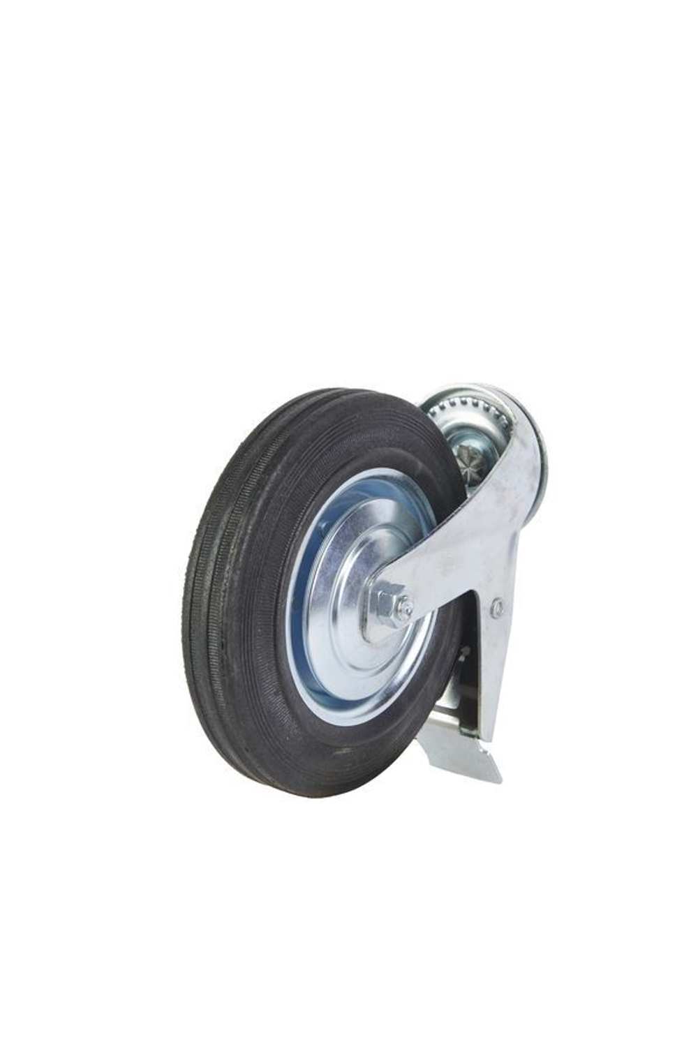 Колесо поворотное SCtB 80 200 мм резина с болтом и тормозом (F)