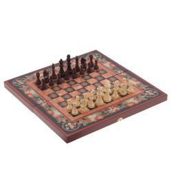 GAEM Игра настольная 3 в 1 (шахматы, шашки, нарды) "Цветы", L50 W25 H6 см