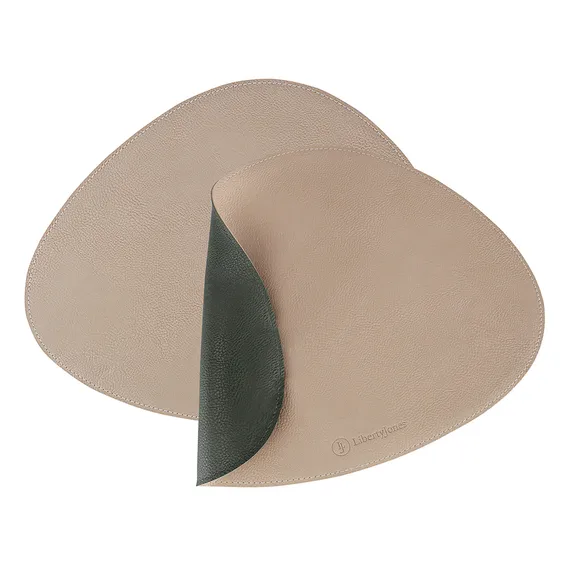 Набор из 4-х двухсторонних сервировочных салфеток drop, 33х41 см, зеленый/бежевый