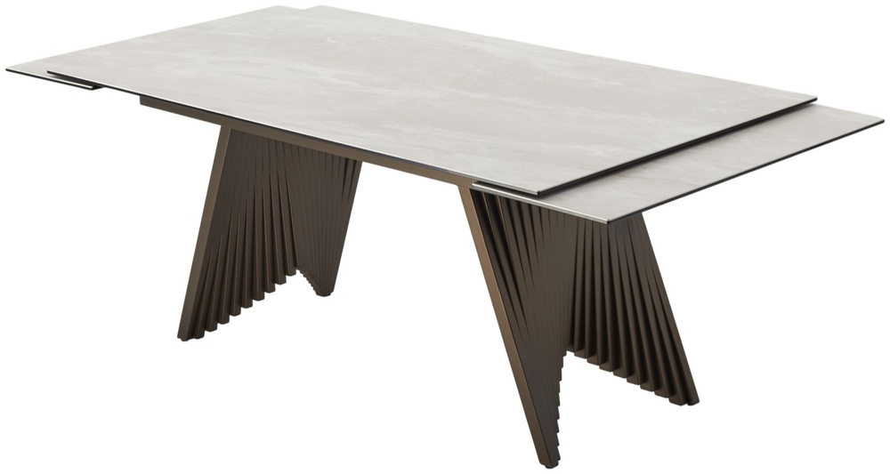 Стол М-City DISAUR Ивар (Ivar) 180 Tl-109 Серый Мрамор, Испанская керамика, Шоколадное Золото