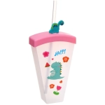 Стакан пластиковый 400мл «Свежесть лета» с трубочкой, цвета микс