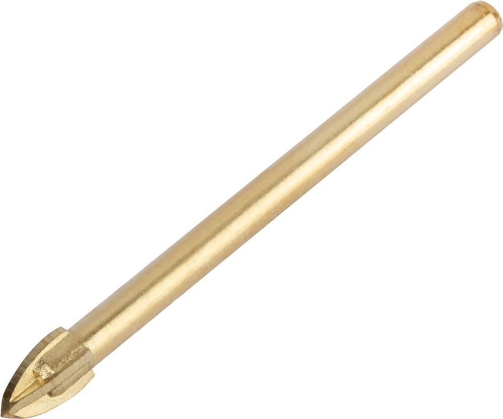 35486 Сверло по кафелю и стеклу 4 режущие кромки,титановое покрытие 6х60 мм