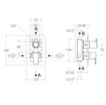 Встраиваемый смеситель для душа на 2 выхода BLAUTHERM 941512SCUC медь
