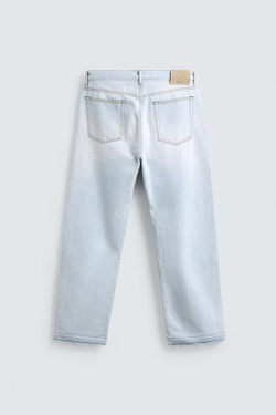 ZARA ДЖИНСЫ STRAIGHT ДЛИНОЙ ДО ЩИКОЛОТКИ, ГОЛУБОЙ