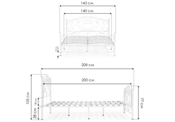 Полутораспальная кровать Викси 140х200 белая