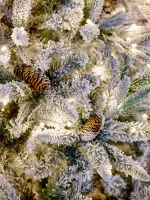 Заснеженная елка с гирляндой встроенной «ile Grande» (Литая+пвх) от 1,8 м до 2,4 м