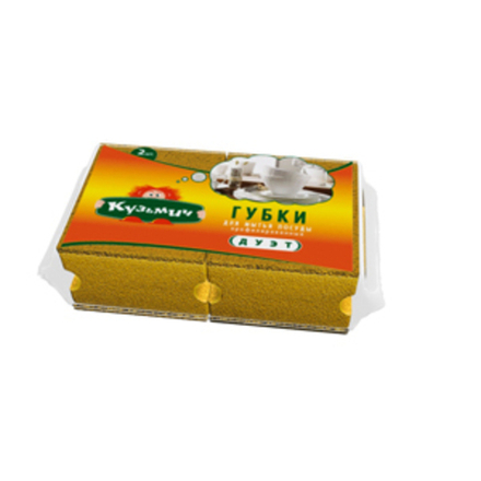 Кузьмич Губки для мытья посуды Дуэт 2 штуки *50*400