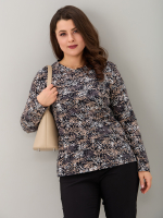 Лонгслив ЛНкл-081/черный-бежабстракция