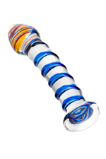 Фаллоимитатор стеклянный разноцветный 18 см