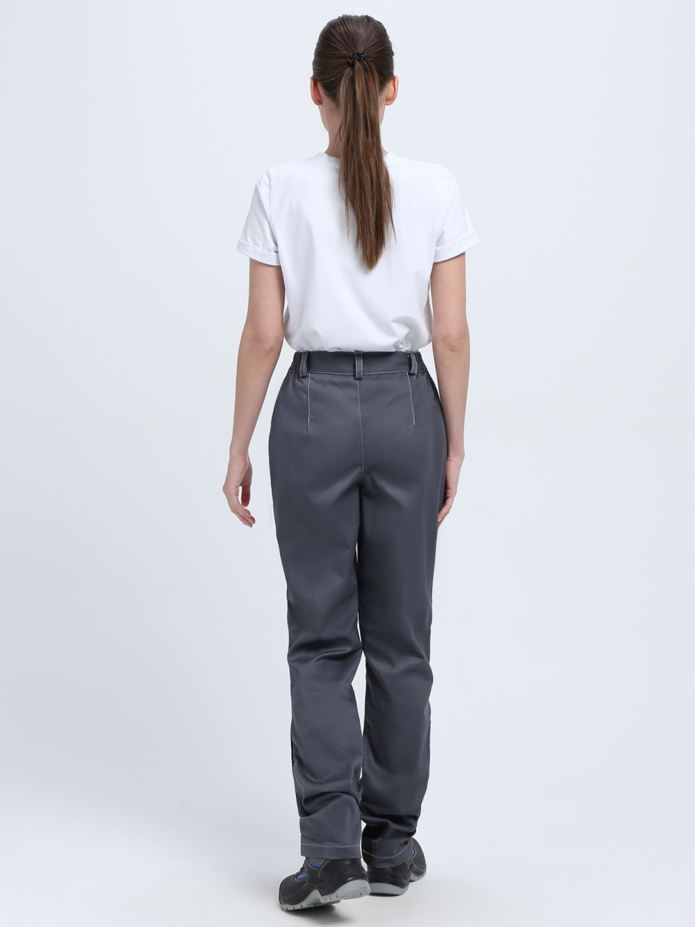 Костюм женский Вектрон-1 (тк.Смесовая,240) брюки, серый/красный/черный