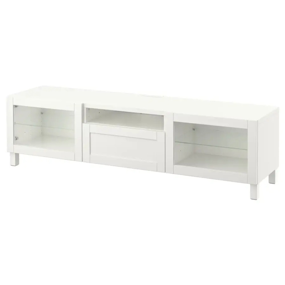 Тумба под ТВ - IKEA BESTÅ/BESTA/БЕСТО ИКЕА, 42х48х180 см, белый