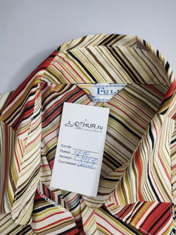 Блузка в разноцветную полоску 48-50 размер