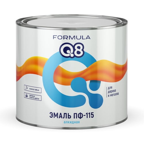Эмаль ПФ-115 алкидная Formula Q8, глянцевая, 1,9 кг, зеленая, 48059