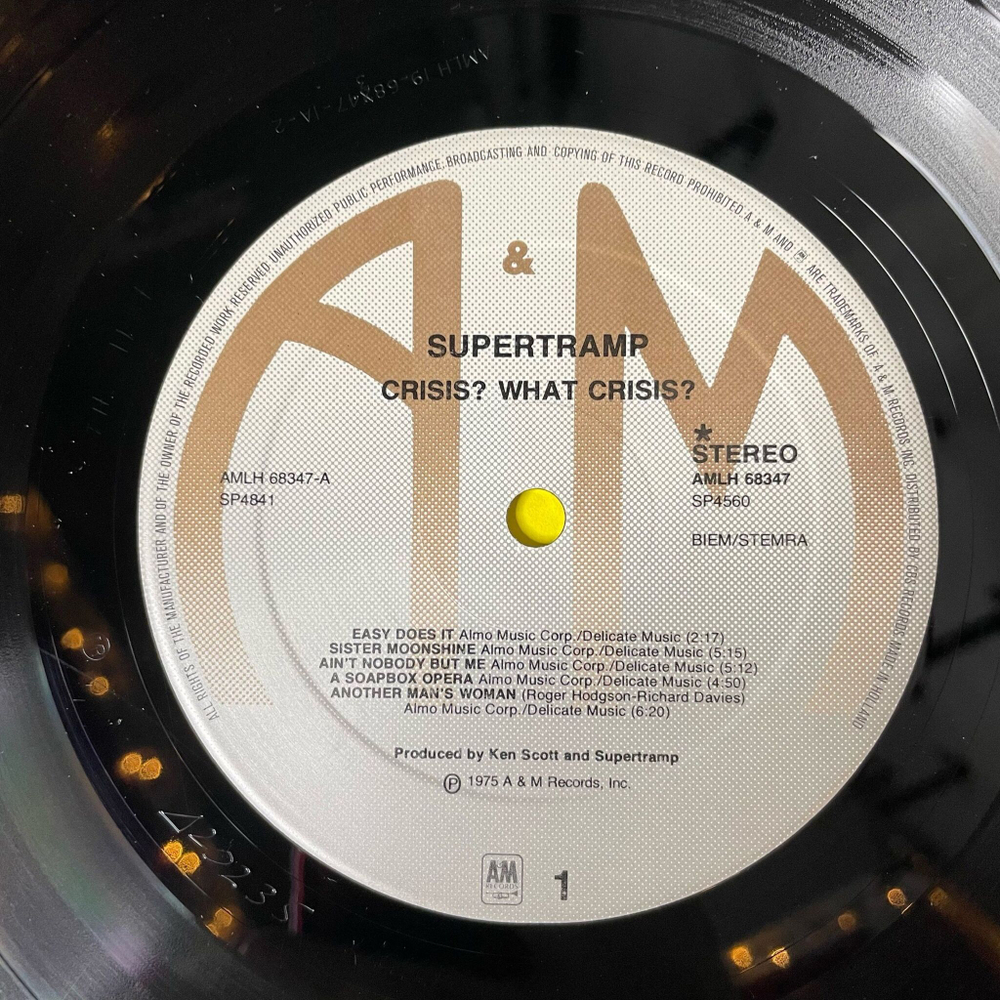 Винтажная виниловая пластинка LP Supertramp What Crisis (Holland 1975)