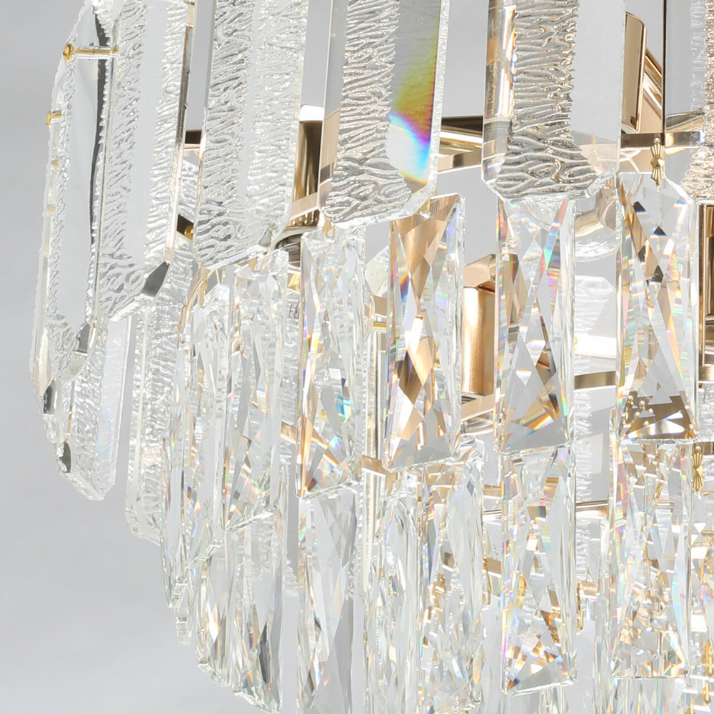 Люстра подвесная хрустальная для гостиной и спальни De City Бриз", 420Вт, площадь освещения 21м²