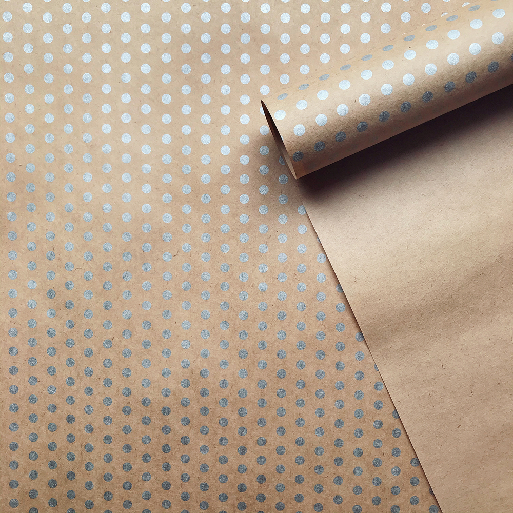 Крафт бумага в горошек