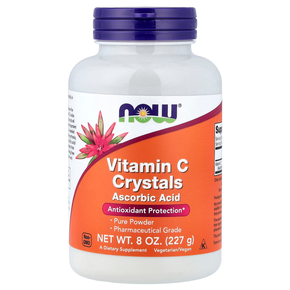 NOW Foods, витамин C в кристаллах, 227 г (8 унций)