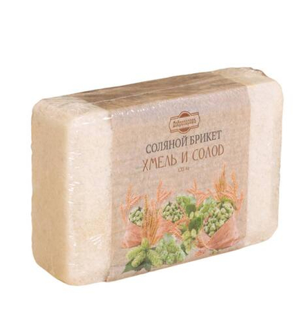 Соляной брикет "Хмель и солод" эффект жженого хлеба 1,35 кг "Добропаровъ" 7673807