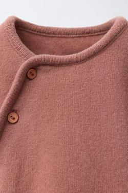 ZARA ФУТБОЛКА С ЗАПАХОМ SOFT TOUCH, ЧЕРЕПИЧНЫЙ