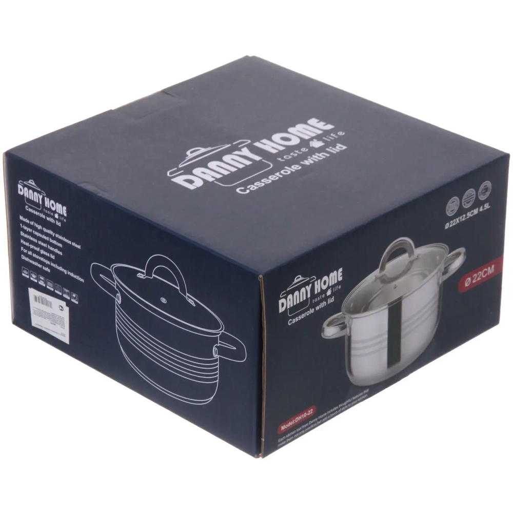 Кастрюля из нержавеющей стали MARIA 4,5л, индукция, DH10-22