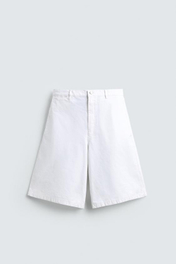 ZARA ШОРТЫ ЧИНОС RELAXED FIT, БЕЛЫЙ