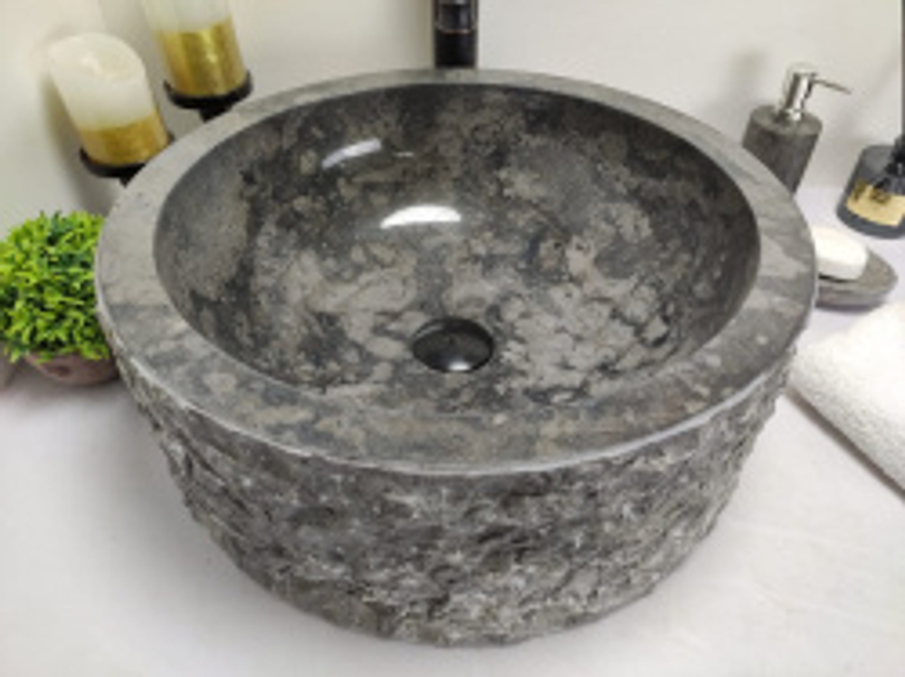Раковина из мрамора Drum Black Marmo DM-60207 45*45*17