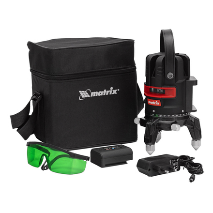 Лазерный уровень ML 06 Green, 30 м, 520 нм, аккумулятор Li 2800 мАч, резьба 5/8" Matrix