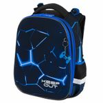 Ранец BRAUBERG PREMIUM, 2 отделения, с брелком, "Digital lava", СВЕТЯЩИЙСЯ, 38х29х16 см, 272015