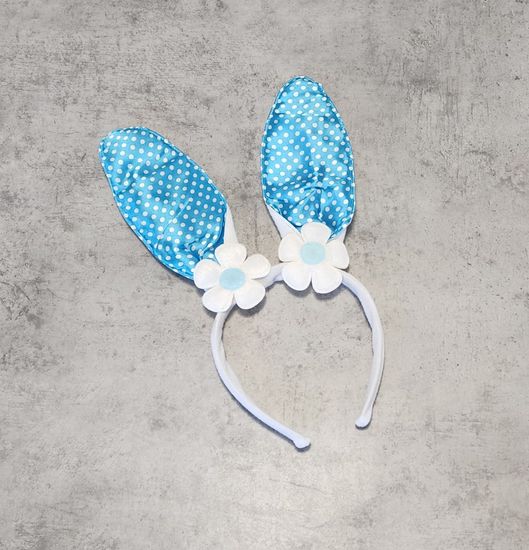 Уши Зайца, белый с голубым