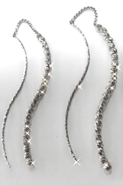 Ювелирные серьги-протяжки из серебра