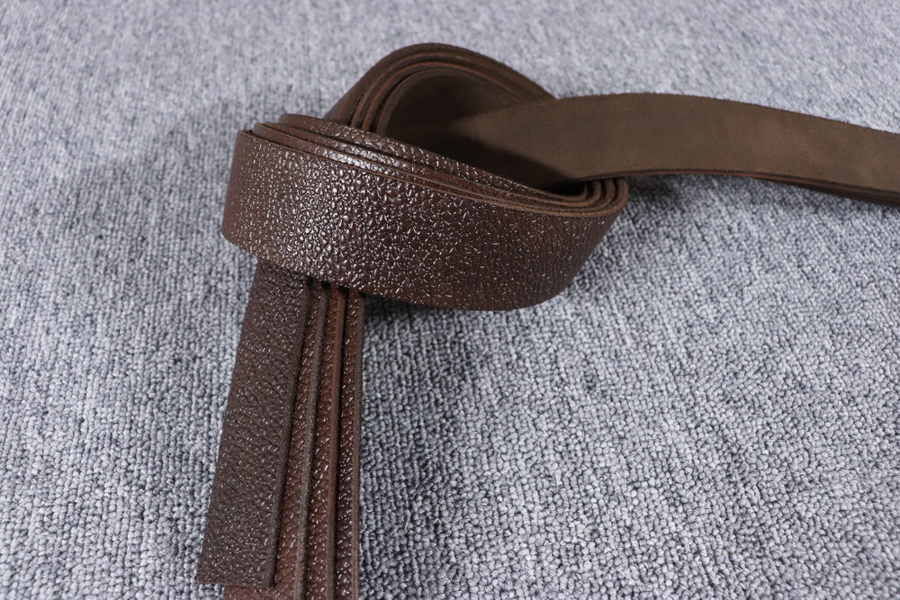 Ременная заготовка Дарк браун с лицевой отделкой + алмаз