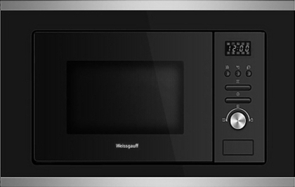 Встраиваемая микроволновая печь Weissgauff BMWO-207 Grill черный/нержавеющая сталь