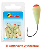 Мормышка фосфорная №81 КОНУС корюшиный, 2 упк по 10шт 0,35g