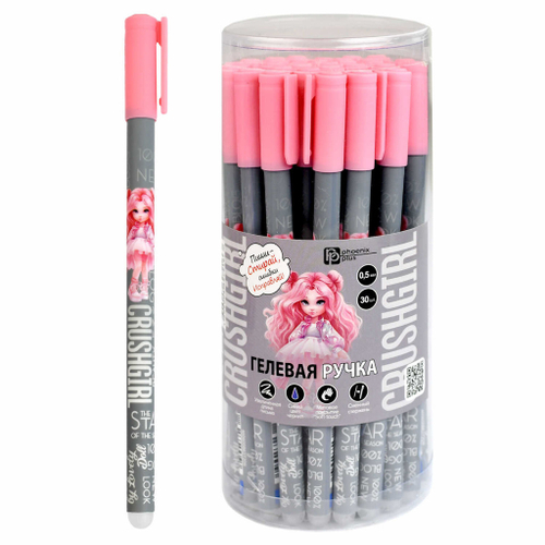 Ручка ПИШИ-СТИРАЙ гелевая ФЕНИКС 0,5 мм синяя Красотка (69530)