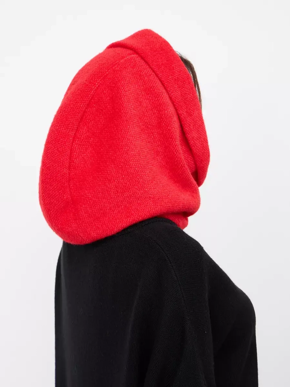 Капор зимний вязаный капюшон на флисе