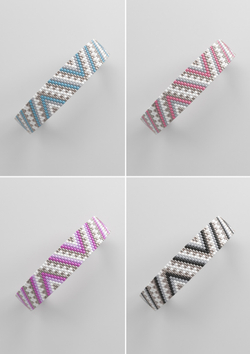 Схема PEYOTE, Схема браслета мозаичное плетение, узор из Miyuki Delica 11/0, файл PDF, №280