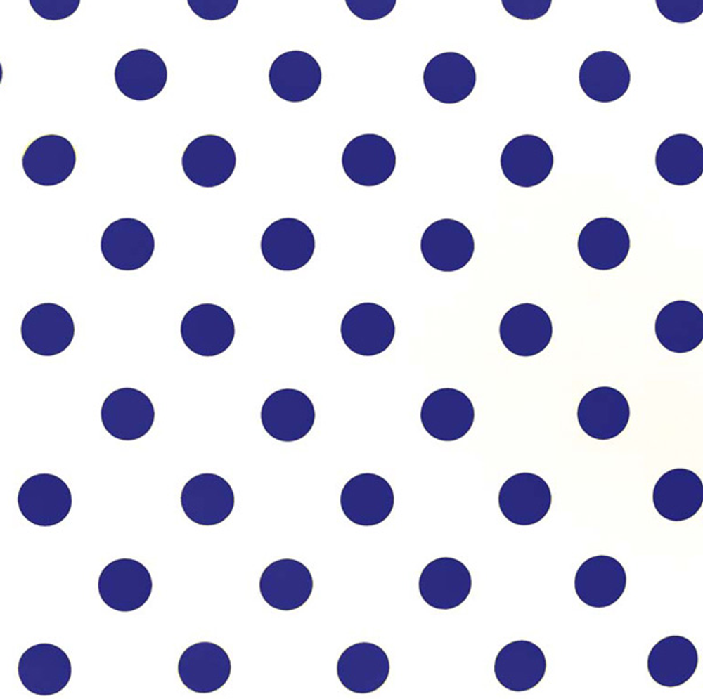 Ткань плательная Кашибо тёмно-синий горох на белом, d 4,2 см