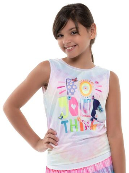 Футболка для девочки Lucky in Love Novelty Print Crafty Scribble Tie Back Tank Girls - multicolor