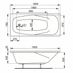 Акриловая ванна VAGNERPLAST ARONIA 160
