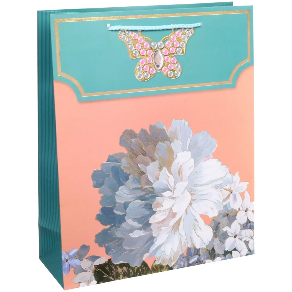 Пакет подарочный «Изящные цветы» 26*32*10 см, микс