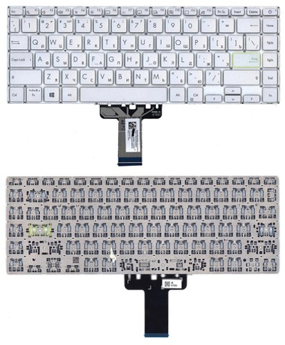 Клавиатура для ноутбука Asus K413JA серебристая с подсветкой