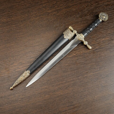 Сувенирный кортик, на ножнах голова льва, 35 см