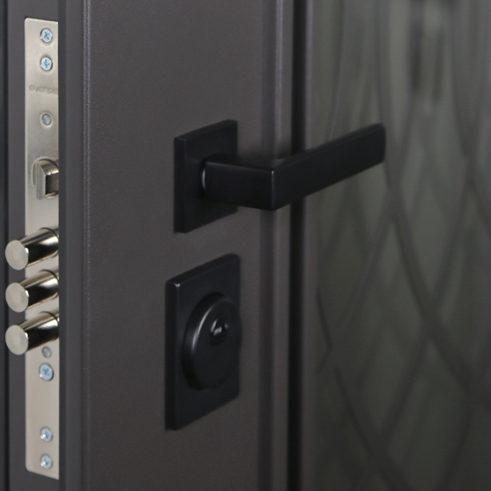 Стальная дверь Таганай с окном и английской решеткой (терморазрыв 3к)