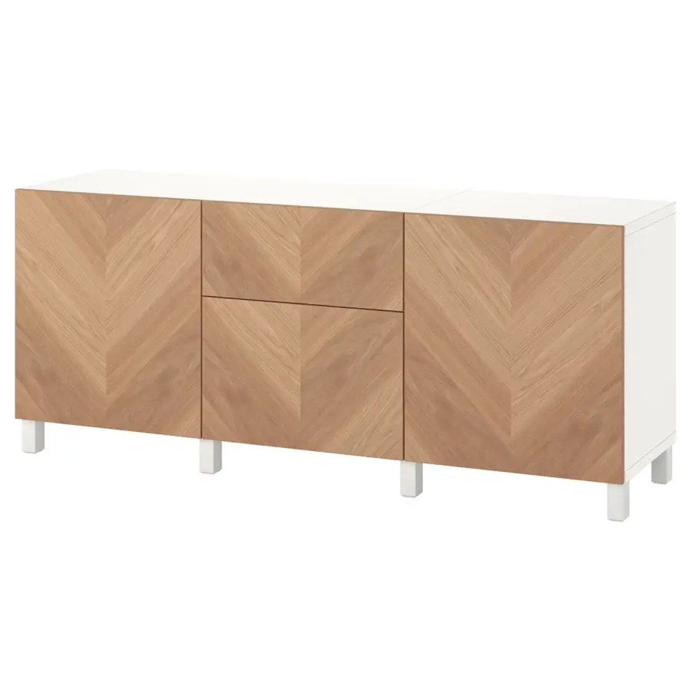 Комбинация для хранения - IKEA BESTÅ/ БЕСТО ИКЕА, 180x42x74 см, коричневый,