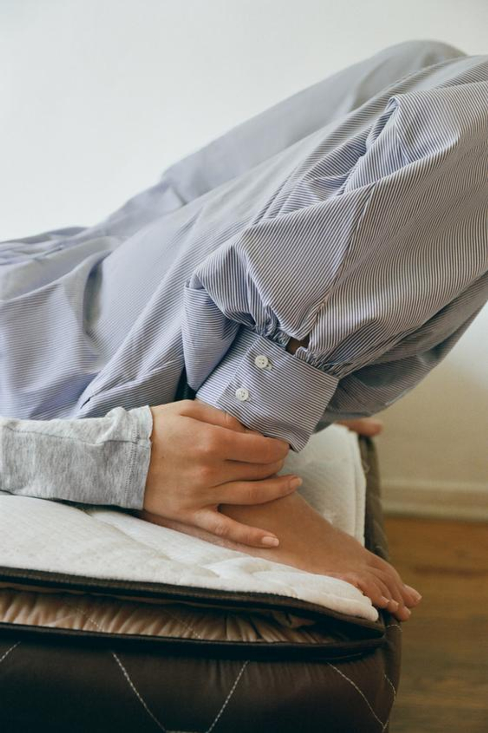 ZARA БРЮКИ-БАГГИ ИЗ ПОПЛИНА В ПОЛОСКУ, СИНИЙ/БЕЛЫЙ