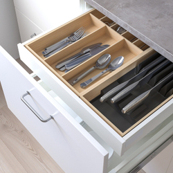 IKEA UPPDATERA  (ИКЕА УППДАТЕРА)  -  Лоток для столовых приборов/ножей, светлый бамбук, 52x50 см