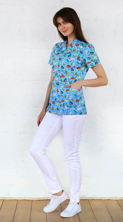 Блуза медицинская Альфа принт №2694