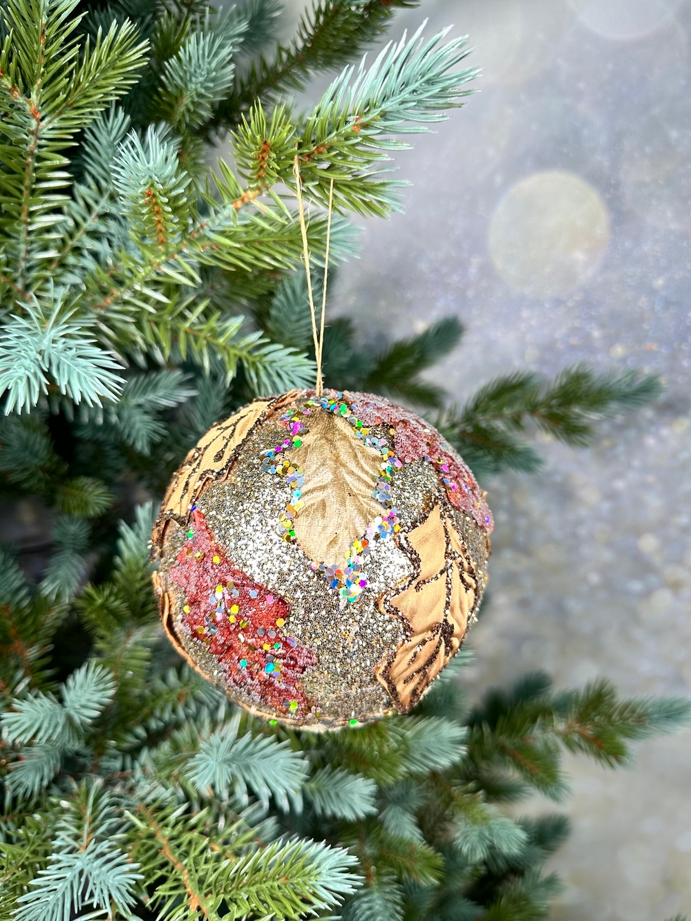 Шар 15см ChristmasDeLuxe premium collection золотой/коричневый