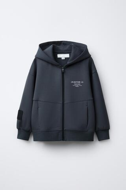 ZARA ХУДИ В СПОРТИВНОМ СТИЛЕ, АНТРАЦИТОВО-СЕРЫЙ